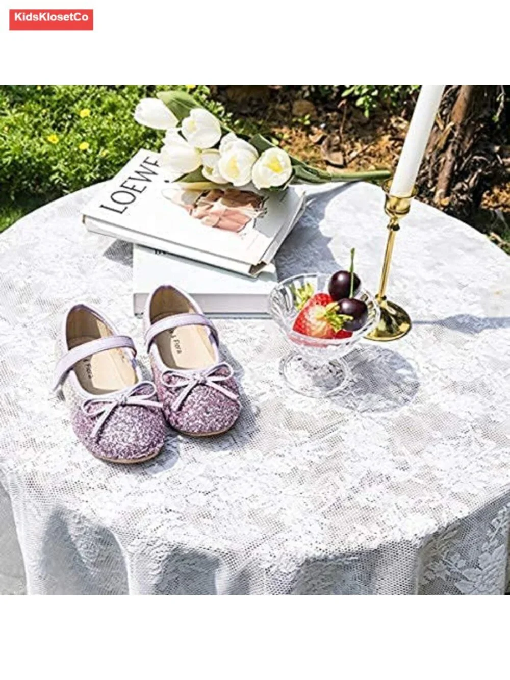Toddler Girls Ballet Flats Party Shoes Wedding Dress Shoes Non-Slip Lightweight